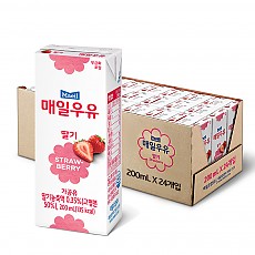 멸균우유(딸기) 200ml (매일) 주문후 다음 배송발송